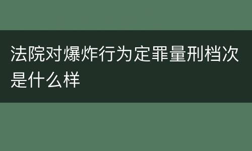 法院对爆炸行为定罪量刑档次是什么样