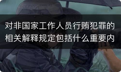 对非国家工作人员行贿犯罪的相关解释规定包括什么重要内容
