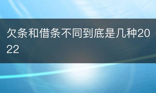 欠条和借条不同到底是几种2022