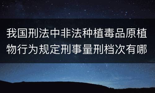 我国刑法中非法种植毒品原植物行为规定刑事量刑档次有哪些