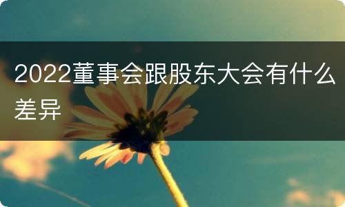 2022董事会跟股东大会有什么差异