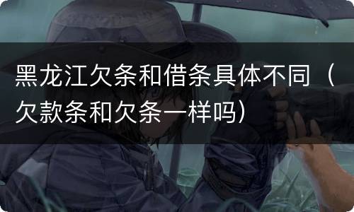 黑龙江欠条和借条具体不同（欠款条和欠条一样吗）
