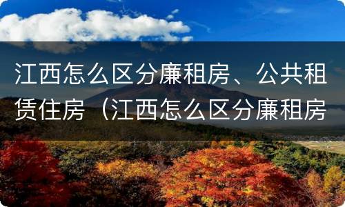 江西怎么区分廉租房、公共租赁住房（江西怎么区分廉租房,公共租赁住房呢）
