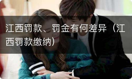 江西罚款、罚金有何差异（江西罚款缴纳）