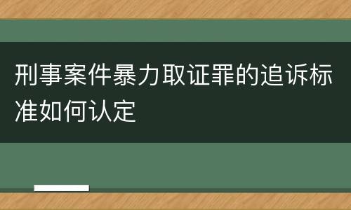 刑事案件暴力取证罪的追诉标准如何认定