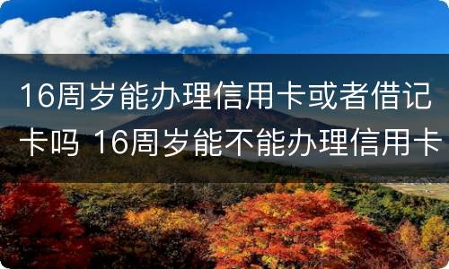 16周岁能办理信用卡或者借记卡吗 16周岁能不能办理信用卡