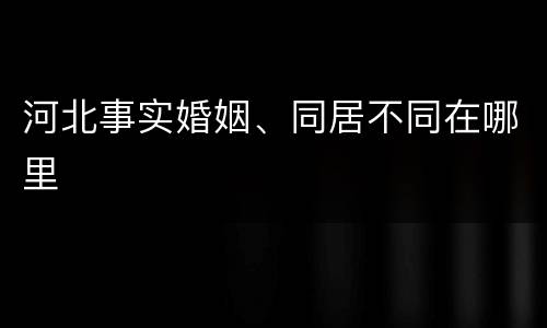 河北事实婚姻、同居不同在哪里