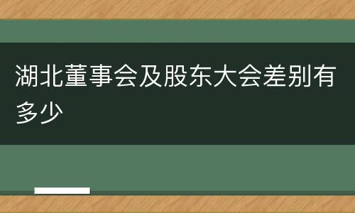 湖北董事会及股东大会差别有多少