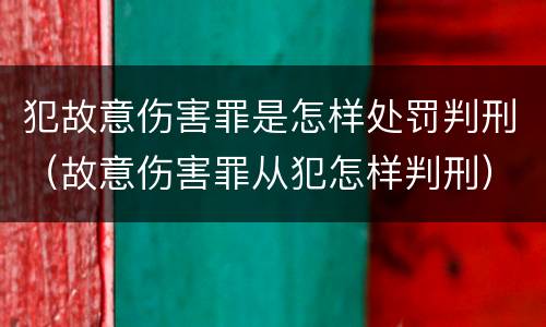 犯故意伤害罪是怎样处罚判刑（故意伤害罪从犯怎样判刑）