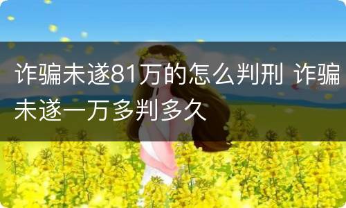 诈骗未遂81万的怎么判刑 诈骗未遂一万多判多久