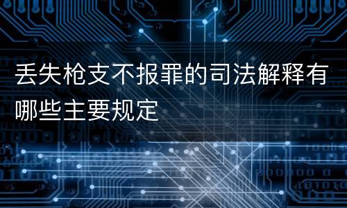丢失枪支不报罪的司法解释有哪些主要规定