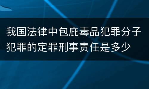 我国法律中包庇毒品犯罪分子犯罪的定罪刑事责任是多少