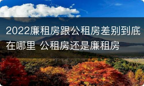 2022廉租房跟公租房差别到底在哪里 公租房还是廉租房