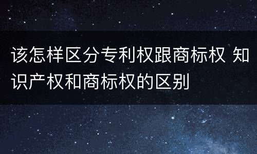 该怎样区分专利权跟商标权 知识产权和商标权的区别