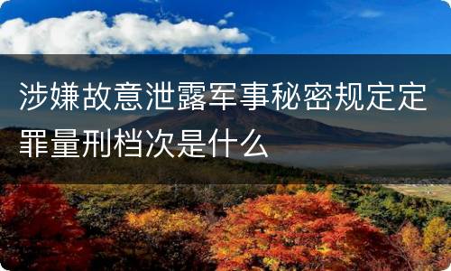 涉嫌故意泄露军事秘密规定定罪量刑档次是什么