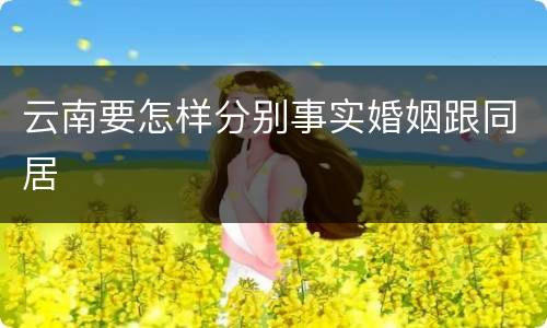 云南要怎样分别事实婚姻跟同居