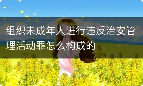 组织未成年人进行违反治安管理活动罪怎么构成的
