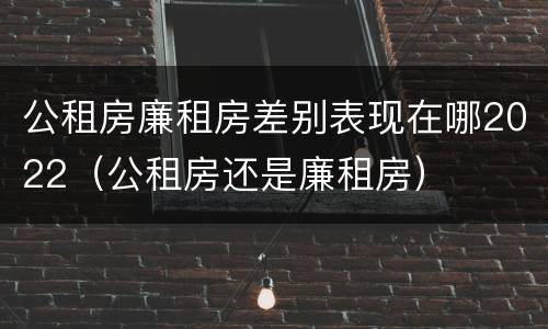 公租房廉租房差别表现在哪2022（公租房还是廉租房）