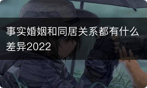 事实婚姻和同居关系都有什么差异2022