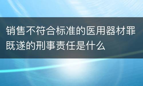 销售不符合标准的医用器材罪既遂的刑事责任是什么