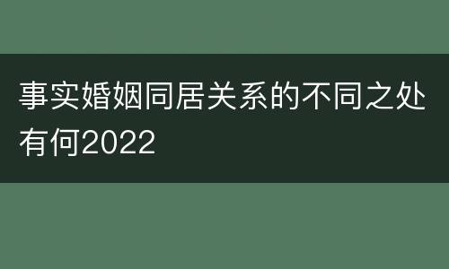 事实婚姻同居关系的不同之处有何2022