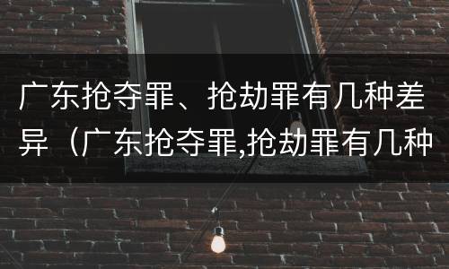 广东抢夺罪、抢劫罪有几种差异（广东抢夺罪,抢劫罪有几种差异行为）