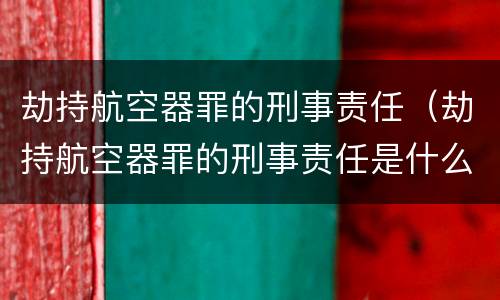 劫持航空器罪的刑事责任（劫持航空器罪的刑事责任是什么）