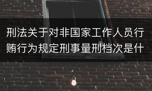 刑法关于对非国家工作人员行贿行为规定刑事量刑档次是什么