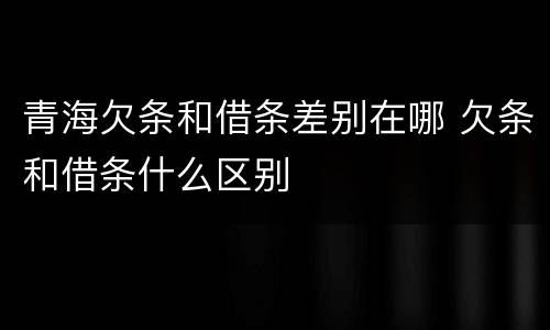 青海欠条和借条差别在哪 欠条和借条什么区别