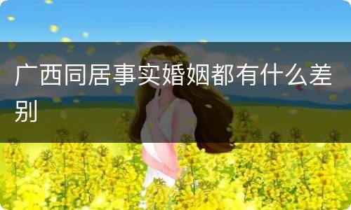 广西同居事实婚姻都有什么差别