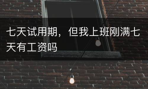七天试用期，但我上班刚满七天有工资吗