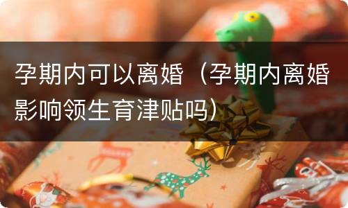 孕期内可以离婚（孕期内离婚影响领生育津贴吗）