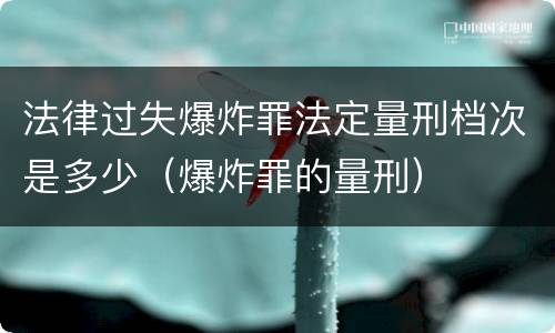 法律过失爆炸罪法定量刑档次是多少（爆炸罪的量刑）