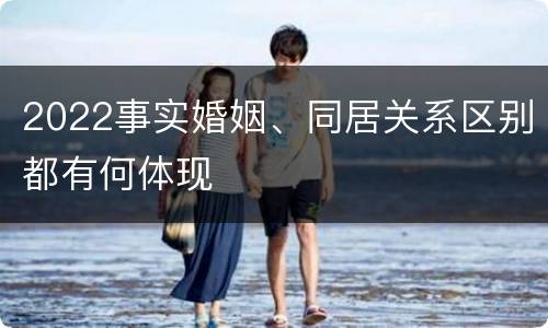 2022事实婚姻、同居关系区别都有何体现