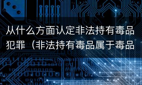 从什么方面认定非法持有毒品犯罪（非法持有毒品属于毒品犯罪吗?）
