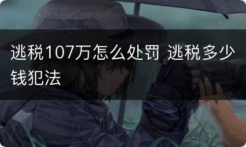 逃税107万怎么处罚 逃税多少钱犯法