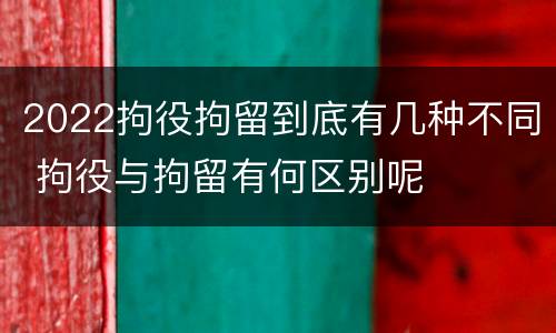 2022拘役拘留到底有几种不同 拘役与拘留有何区别呢