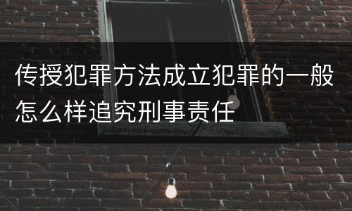 传授犯罪方法成立犯罪的一般怎么样追究刑事责任