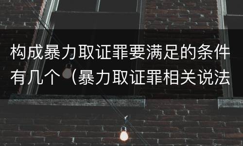 构成暴力取证罪要满足的条件有几个（暴力取证罪相关说法正确的是）