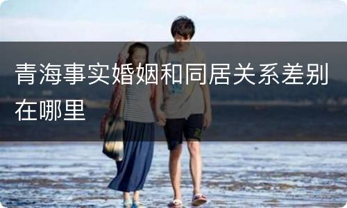 青海事实婚姻和同居关系差别在哪里