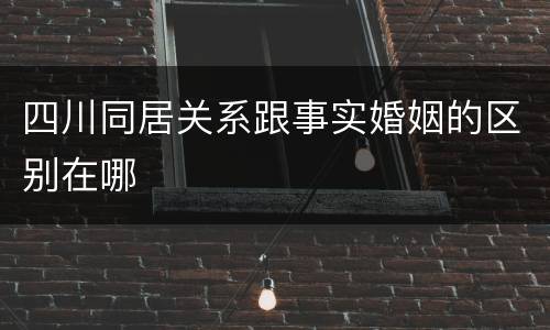 四川同居关系跟事实婚姻的区别在哪