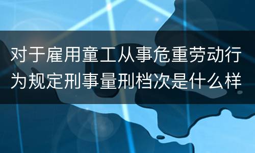对于雇用童工从事危重劳动行为规定刑事量刑档次是什么样