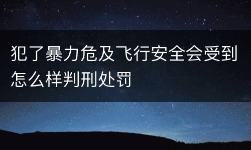 犯了暴力危及飞行安全会受到怎么样判刑处罚