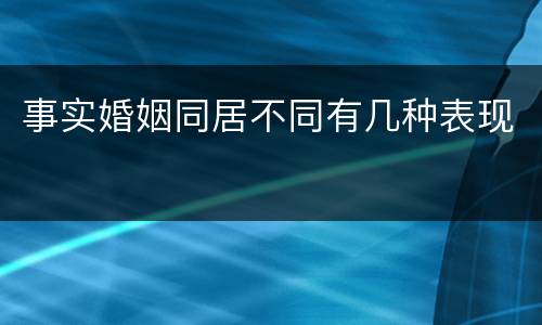事实婚姻同居不同有几种表现