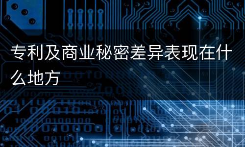 专利及商业秘密差异表现在什么地方