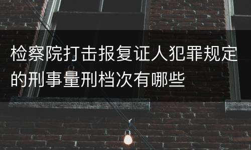 检察院打击报复证人犯罪规定的刑事量刑档次有哪些