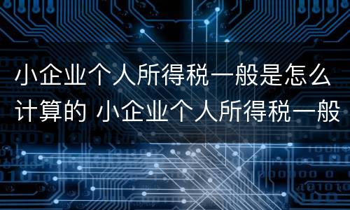 小企业个人所得税一般是怎么计算的 小企业个人所得税一般是怎么计算的呀