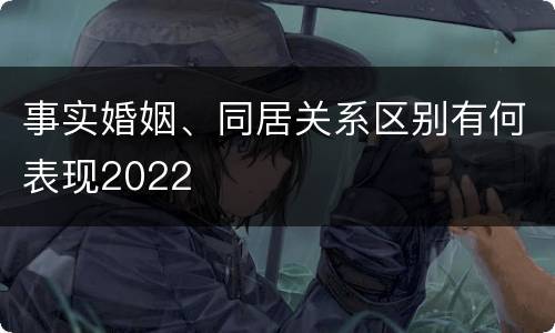 事实婚姻、同居关系区别有何表现2022