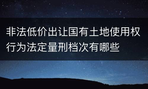 非法低价出让国有土地使用权行为法定量刑档次有哪些