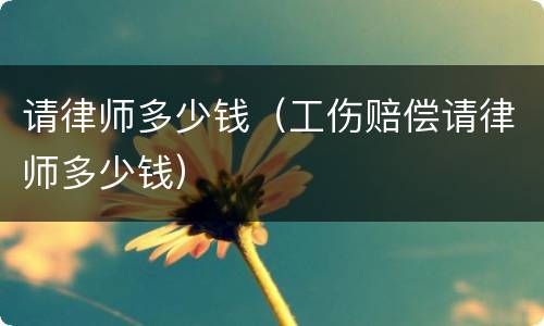 请律师多少钱（工伤赔偿请律师多少钱）